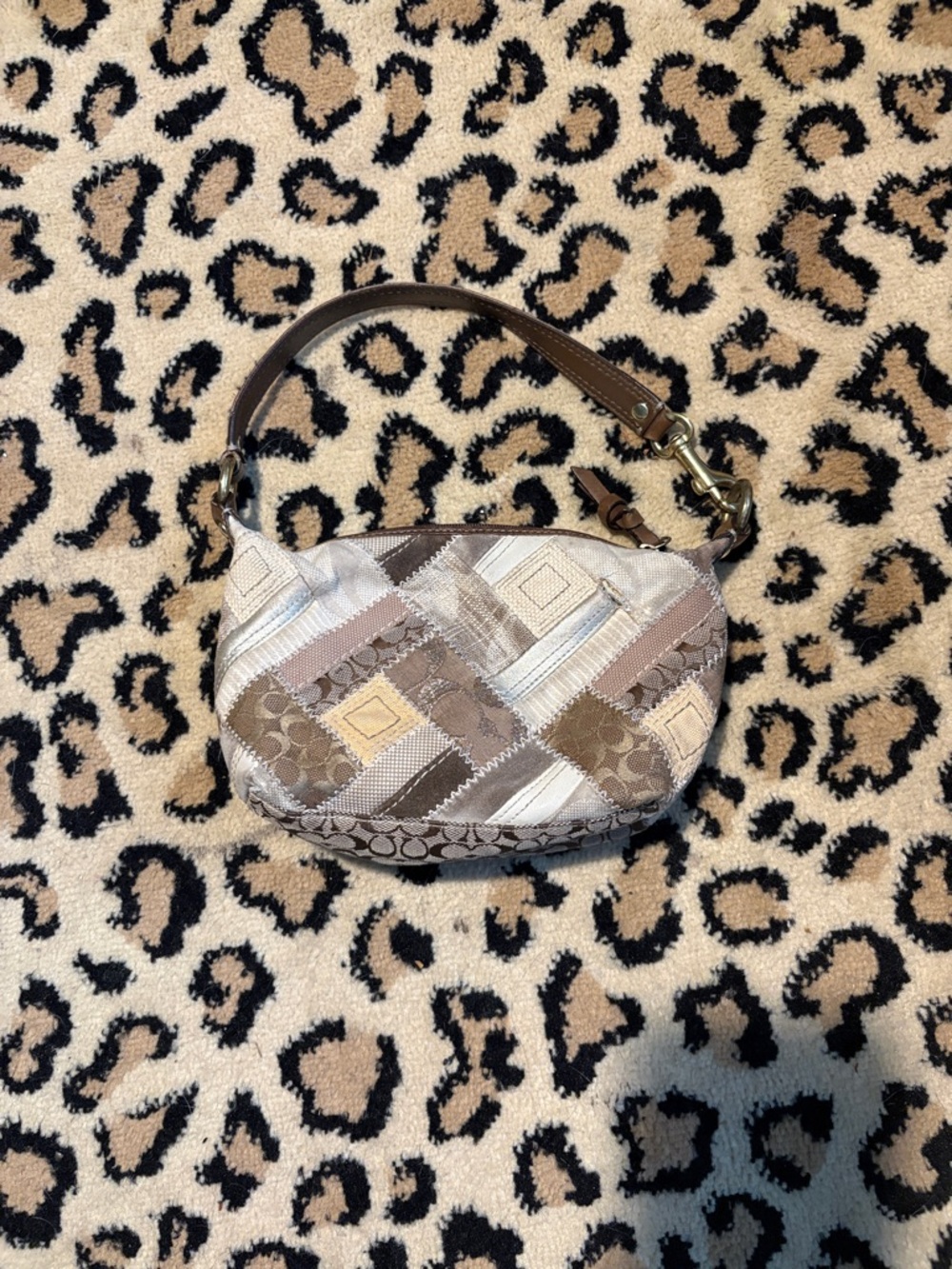 Vintage coach patchwork signature shoulder bag